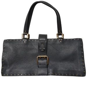 Celine black studded leather shoulder bag